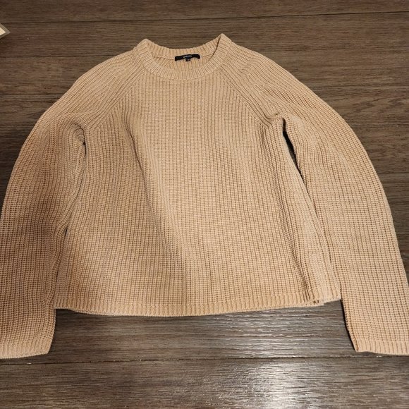 Quince 100% Organic Cotton Fisherman Crew Sweater Medium Tan - Picture 2 of 8